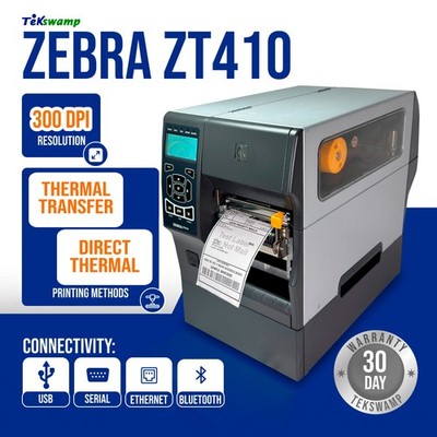 Zebra ZT410 DT/TT Label Printer 300 dpi Peeler Rewinder USB Bluetooth LAN