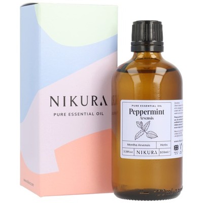 Nikura ätherisches Pfefferminzöl (Arvensis) - 100 ml (1er Pack), hellgelb 