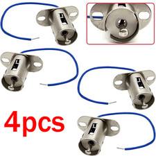 4pcs Metal BA15S Socket Holder LED Light Bulb Turn Signal Car Truck Wired 1156