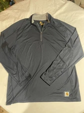 Carhartt Force Relaxed Fit 1/4 Zip Black Pullover T-Shirt Men's L