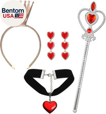 4 Pcs Heart of the Woman Queen Costume Accessories Heart Party Accessories Crown
