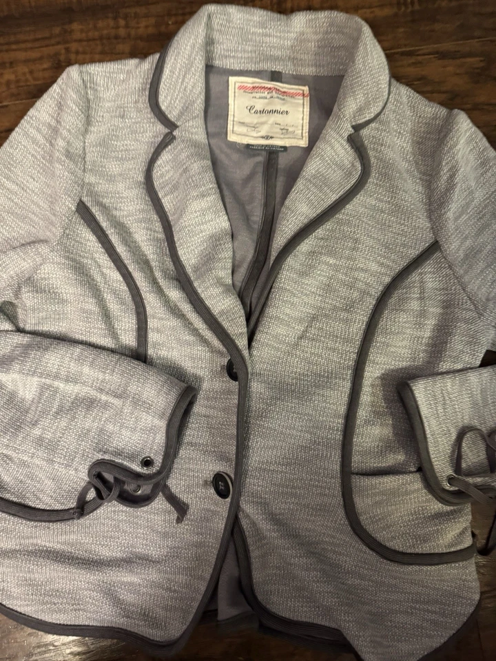 Anthropologie CARTONNIER Chaqueta Mujer Negro Blanco Cárdigan Suéter Blazer Talla:LP Foto 2 de 4