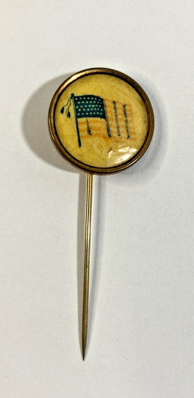 ANTIQUE 35 Star Flag Lapel or Hat Pin - 1863-1865 - Star Added for West Virginia