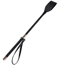 OBTANIM 18 Inch Riding Crop PU Leather Horse Whip for Equestrian Gold