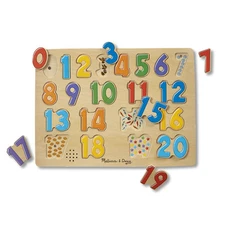 Melissa and Doug Wooden Sound Puzzle 21 Piece Numbers and Counting Toy