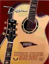 PPOT1  11X8 GUITAR ADVERT/PICTURE - DEAN ACOUSTIC ARTIST CSE