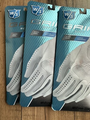 (3-Pack) New Wilson Grip Soft Cabretta Palm Womens Leather Golf Gloves Pick Size