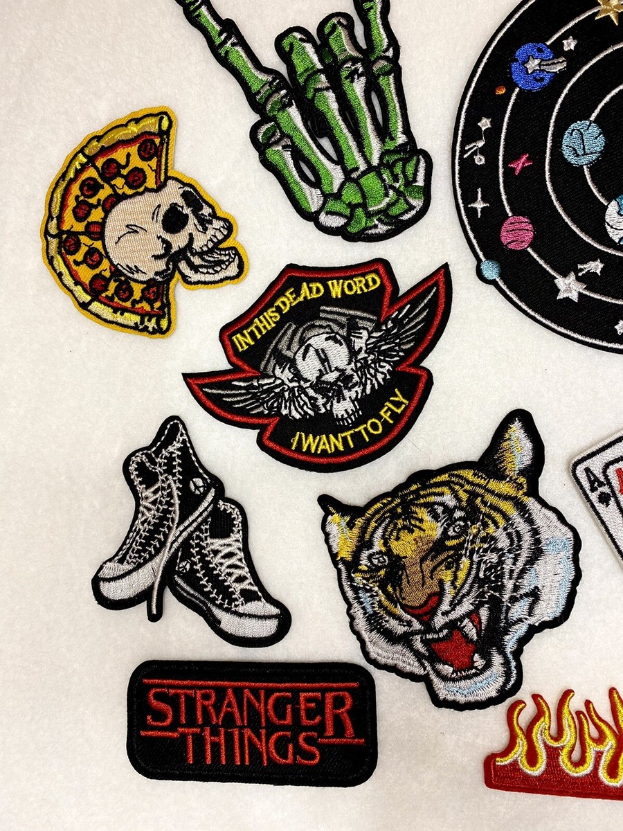 6 Toppe Ricamate Con Matita Punk – Accessori Abbigliamento Per Personalizzare Giubbotti E Zaini - 5