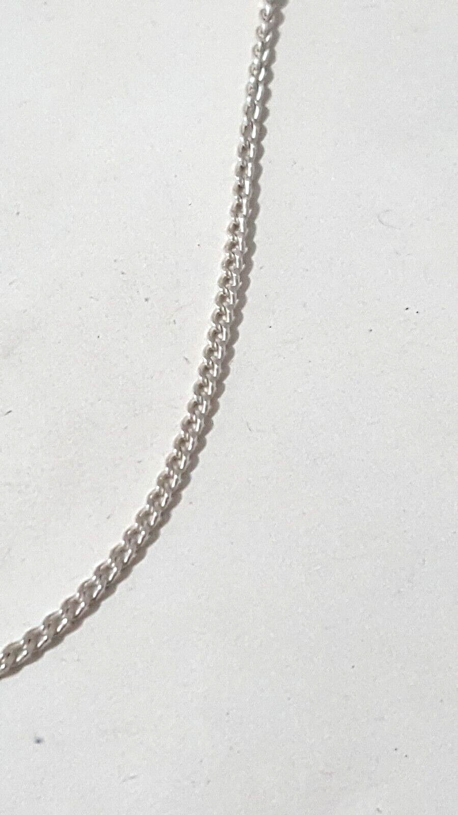 Gorgeous Sparkling Curb Chain Necklace 46CM Long 925 Silver 3.50 g #20869