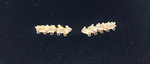 Castlecliff Vintage Stacked Leaf Gold Tone 5 Strands - TWO Bar Findings ONLY - Afbeelding 1 van 11