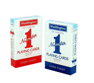 Waddingtons No.1 Classic Playing Cards Decks of Red & Blue Poker Game ...