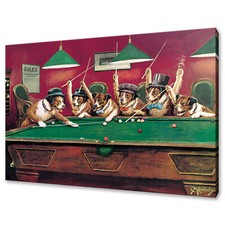 Cassius Marcellus Coolidge Dogs Playing Pool Canvas Print Picture Wall Art