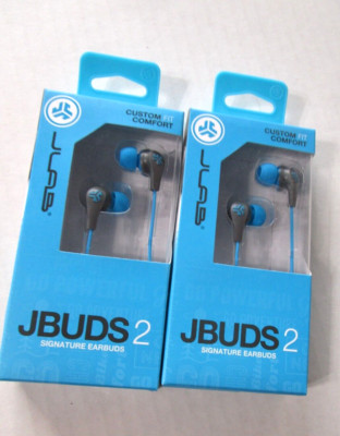 JLABS JBUDS 2 Signature Earbuds 3.5mm Jack Blue/Gray Set of 2