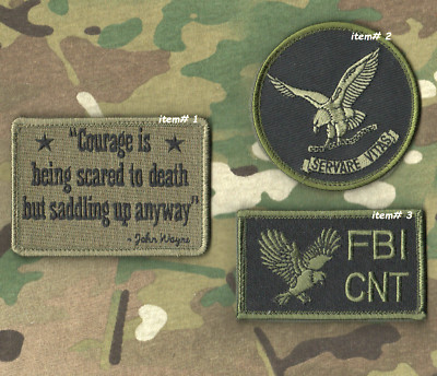 FBI HOSTAGE RESCUE TEAM HRT  vêlkrö 3-PATCH: COURAGE + SERVARE VITAS + CNT