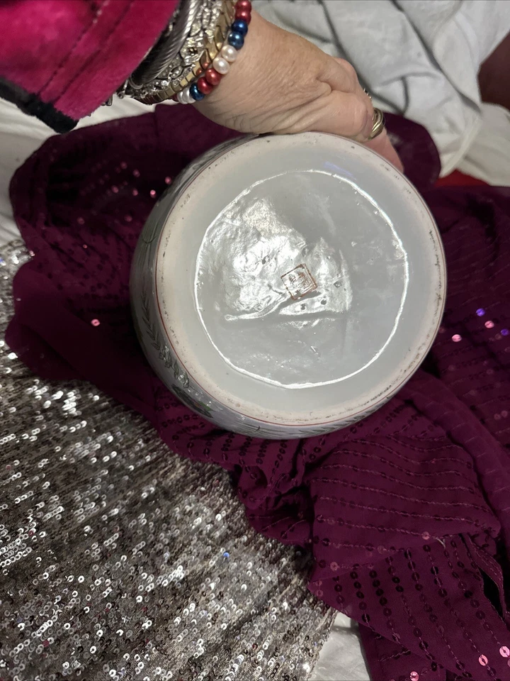 Tarro de jengibre de cerámica de porcelana antigua china enorme pieza perfecta con sello Foto 2 de 4