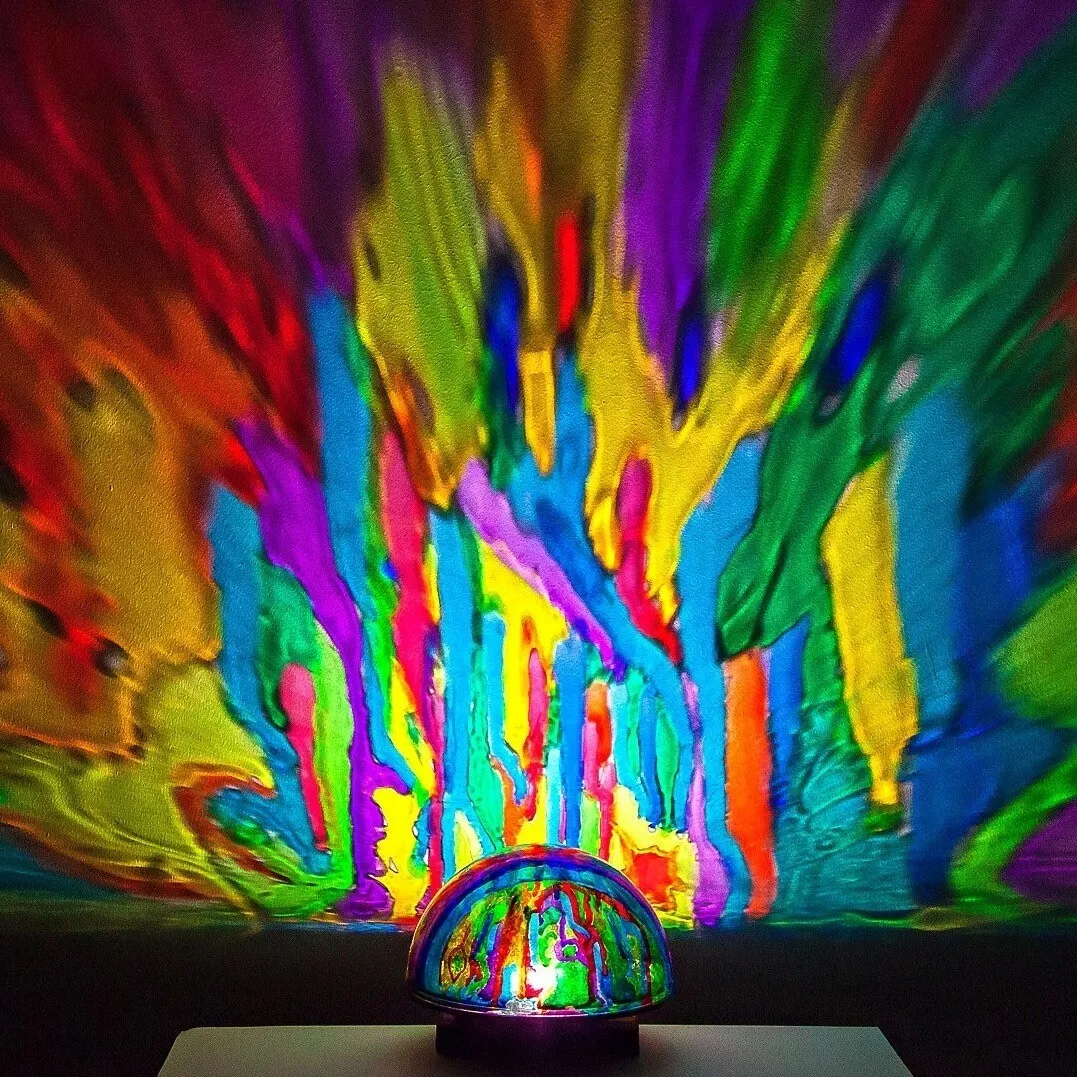 Psychedelic Lamp LED Mood Light Projector Trippy Glass Paint Ambient Night Lamp