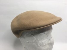 100 Wool/Lana Camel Beige Men's Newsboy Hat Cap Size M