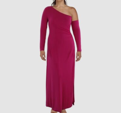 open lace back dress Donna Karan Women's One-Shoulder Bow Ball Gown main image 1