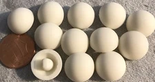 12 Domed Matte Off-White Plastic Shank Buttons 9/16" 14.5MM Lot # 3654