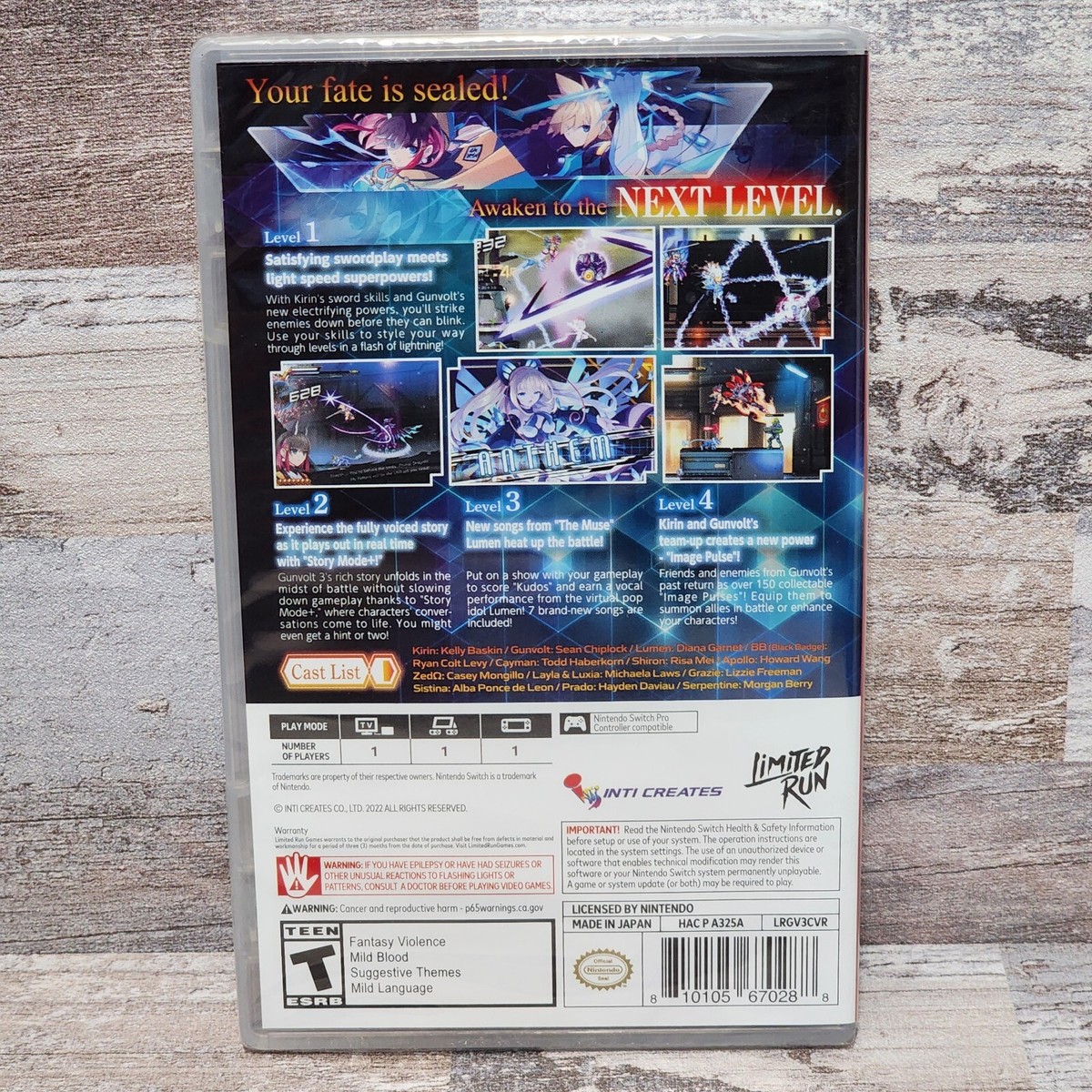Azure Striker Gunvolt 3 (Nintendo Switch) Limited Run Brand New