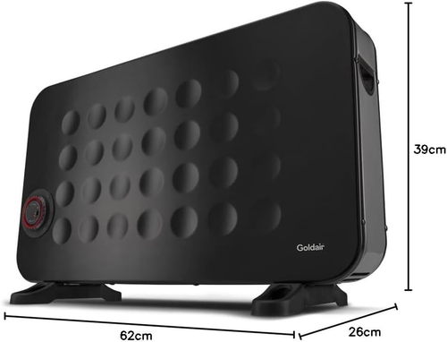 2000W Convector Heater with 24-Hour Timer and Adjustable Thermostat, Black - Picture 7 of 12