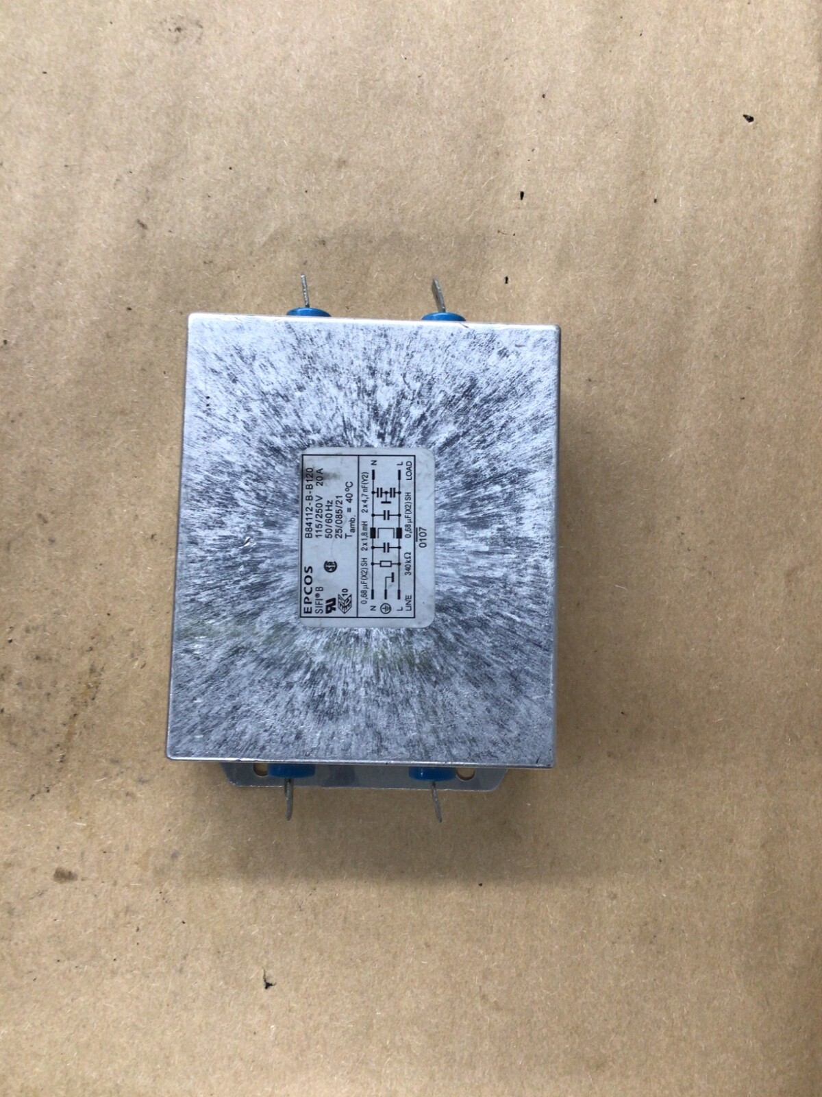 Epcos B84112-B-B120 Mains Filter 20 A 250 Vac #4012J97