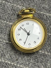 Yellow Gold Plated Quartz Pocket Watch Japan ...