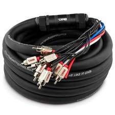 DS18 MDSA10/4.30FT 30ft 10 Channel Medusa Snake RCA with 4x 12Ga OFC Power Cable
