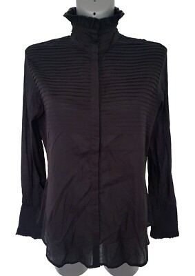 Twenty8Twelve Damen Hemd Bluse Langarm Stehkragen Schwarz Gr: 38                