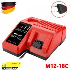 M12-18C Ladegerät Schnellladegerät für Milwaukee 12V 18V M12 M18 LITHIUM Akku DE