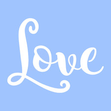 5 1/2" LOVE STENCIL WORD STENCILS TEMPLATE TEMPLATES PATTERN BACKGROUND NEW