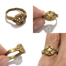 ANTICO ANELLO BRONZO ANELLO ANTICO VECCHIO STILE AUTENTICO ANELLO ROMANO MANU...