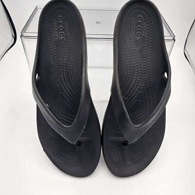 Crocs Sport Solid Black Sandals Mens Size 7 Womens Sz 9  display picture 1