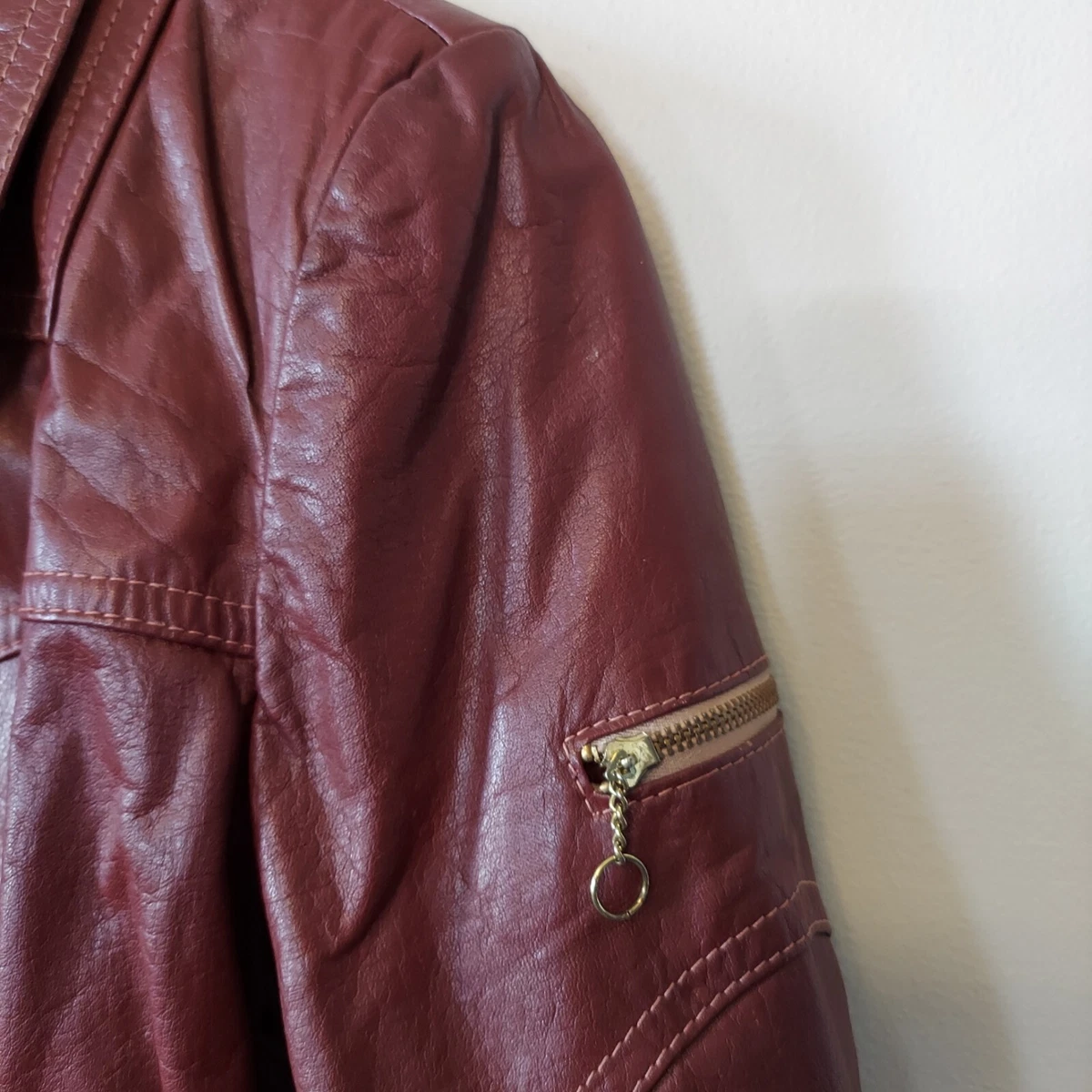 Genuine Leather Jacket Size Medium Belted Made in Uruguay eBay