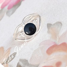 Black Onyx Natural Gemstone 925 Sterling Silver Ring For 1st Time Gift Love