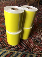 Uline YELLOW 4 Rolls 4x6 Thermal Labels Rolls 250 / 1000 For Eltron Zebra 2844