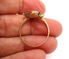 14K Yellow Gold Garnet & Clear Stone Flower Ring Size 8.25 [R212] — photo 7