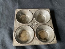 Vintage Primitive Child  s Muffin Tin  .Circle Brand 4  by 4  