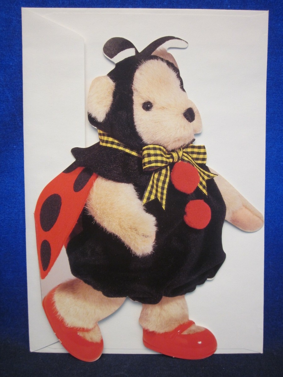 MUFFY VANDERBEAR Note Card Marcel Schurman Muffy Ladybug 1998
