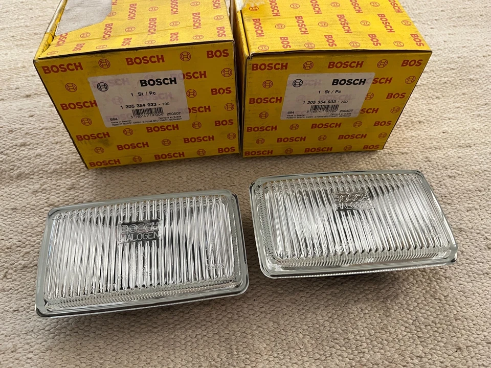 Nuevo Par 2x Faros Antiniebla Vidrio Bosch Bmw E21 E12 E23 E24 E30 Volvo 740 Saab NOS Foto 2 de 4
