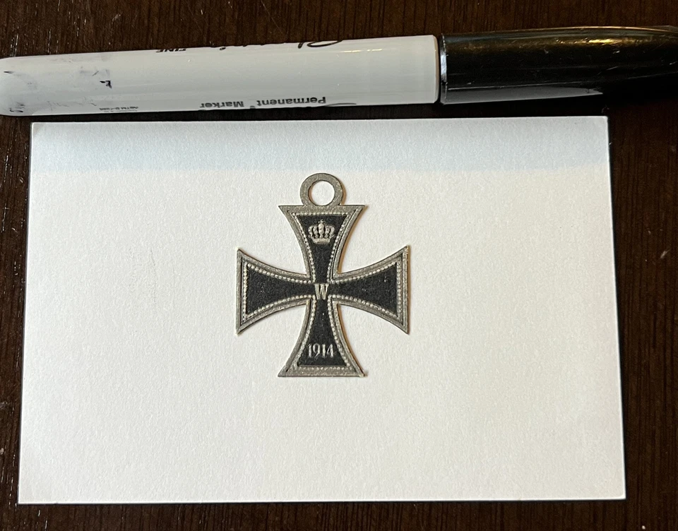 RARE 1914 GERMANY WILHELM IRON CROSS IMPERIAL CROWN ADHESIVE DECAL STAMP - Image 3 of 3