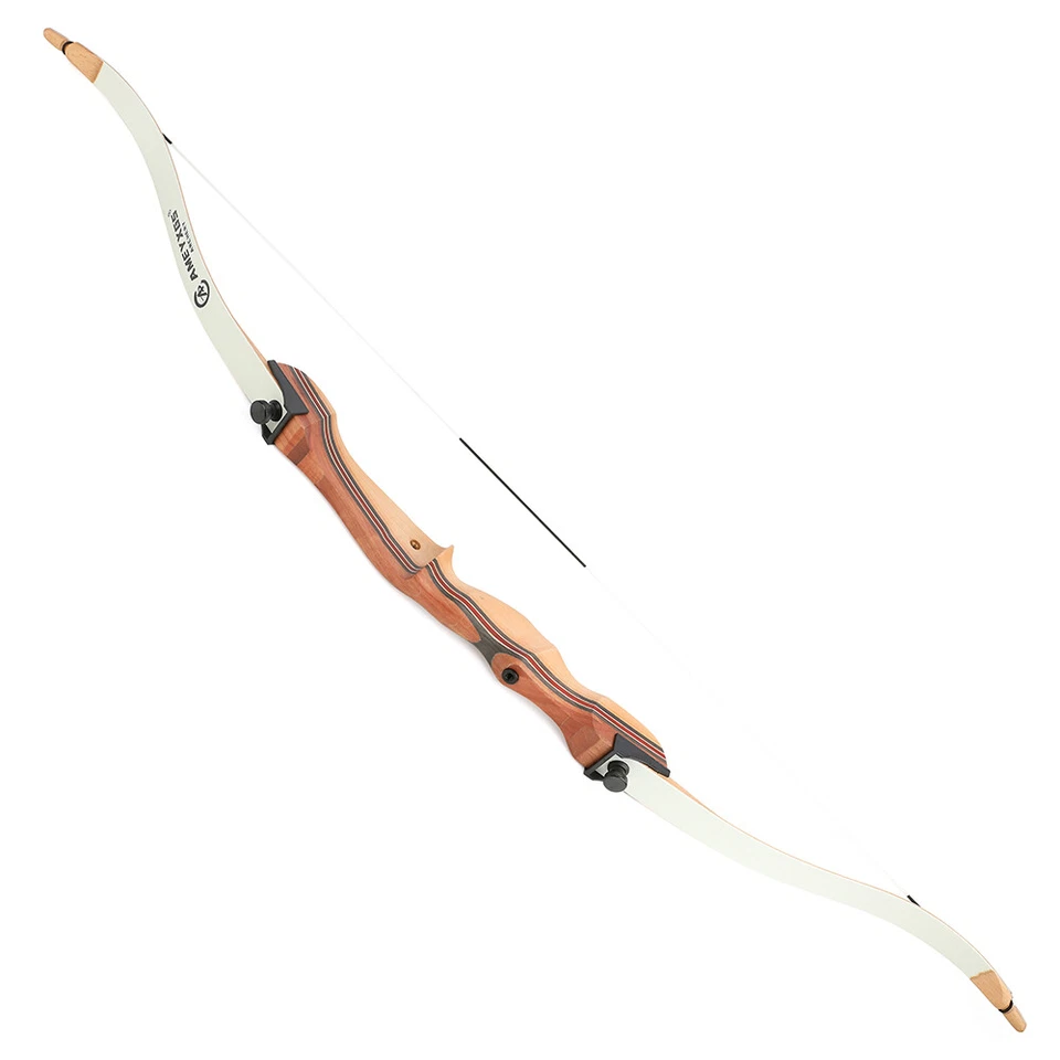 48" 54" Recurve Bow 10-20lbs Wooden RH Archery Kids Target Practice Shooting - Image 3 of 4