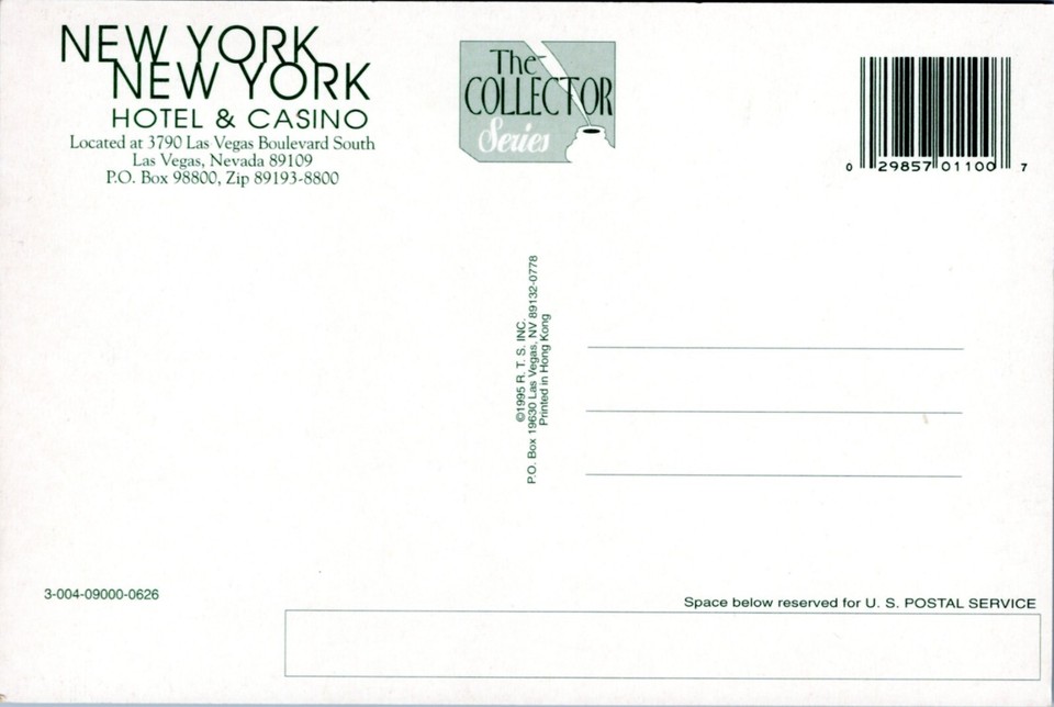 Postcard NV Las Vegas Artist Render New York New York Hotel and Casino