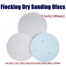 180mm-7"Inch Flocking Dry Sanding Discs Hook and Loop Sandpaper Pads White Sand