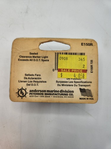 Anderson Marine E150R Boat Trailer Red Sealed Clearance Side Marker Light - Foto 4 di 4