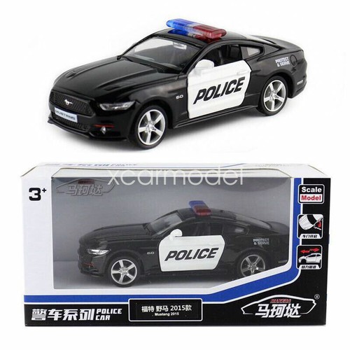 Ford Mustang GT Polizeiauto Spielzeug Maßstab 1:36 Diecast Pull Back Spielzeugauto Jungen Spielzeug - Bild 10 von 24