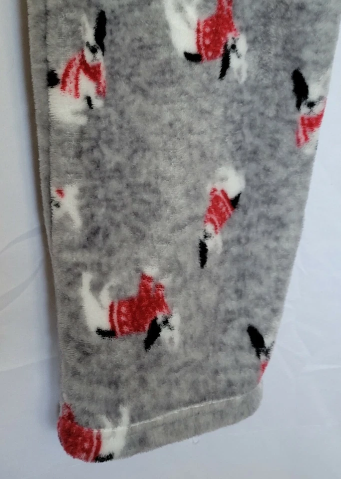 Pantalones de pijama Dearfoams para mujer talla XL Bulldogs franceses invierno suave felpa gris  Foto 4 de 4