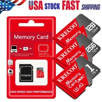 KRECOO Micro SD Card Ultra Memory 128GB 256GB 1TB 2TB for Phone Tablet Security Camera