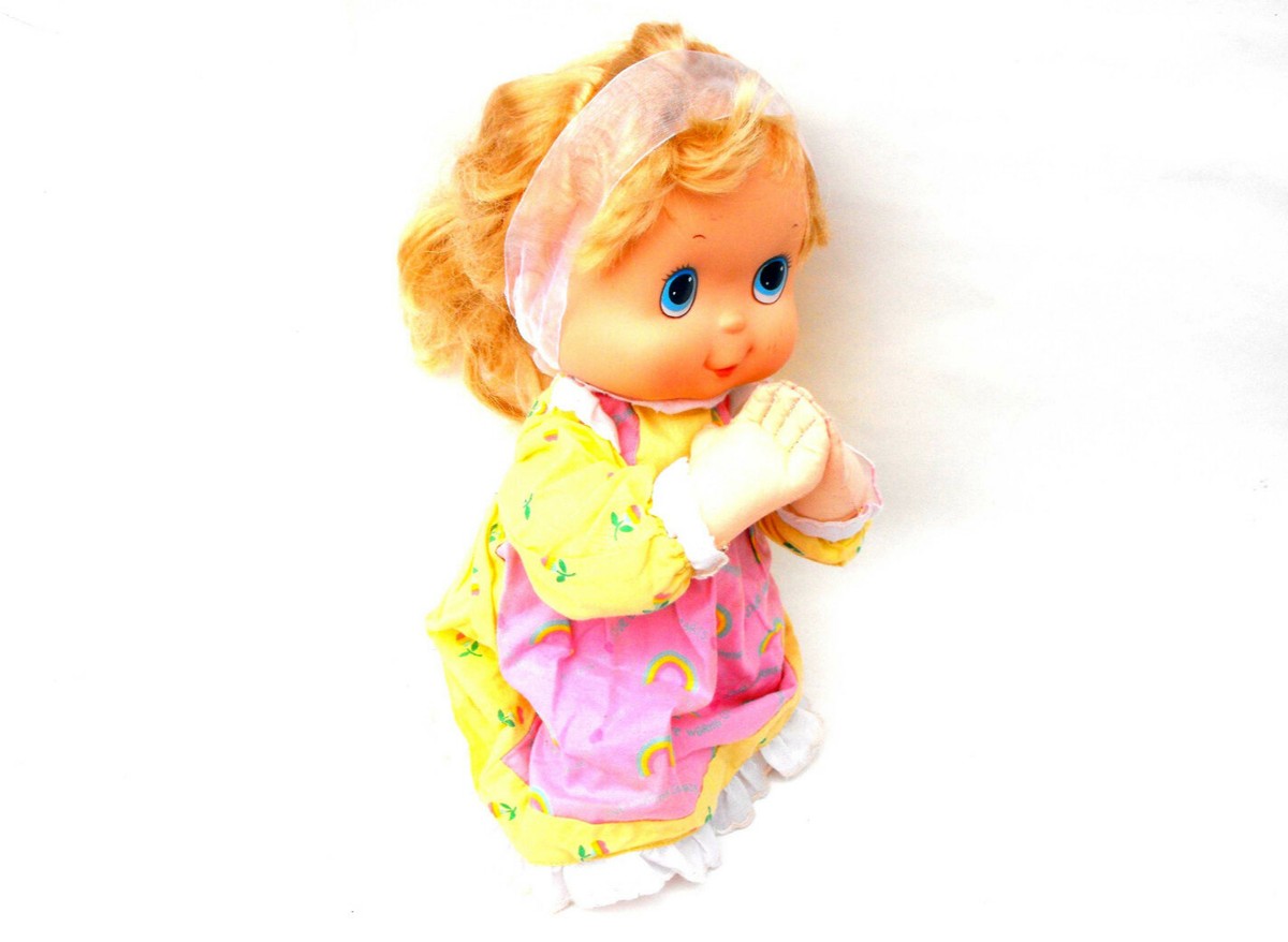 1987 Rainbow Praying Doll Vintage 1980s TCFC Doll Blonde