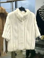 Mink Leather Jacket Ivory Color Size M (eu 46-48)